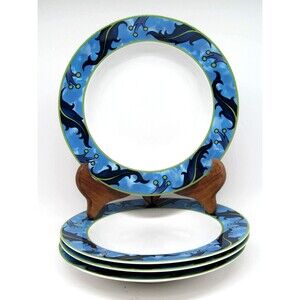 Sasaki Ruman 8.5" Soup Bowls Palms & Pomegranates Bundle of 4 Discontinued